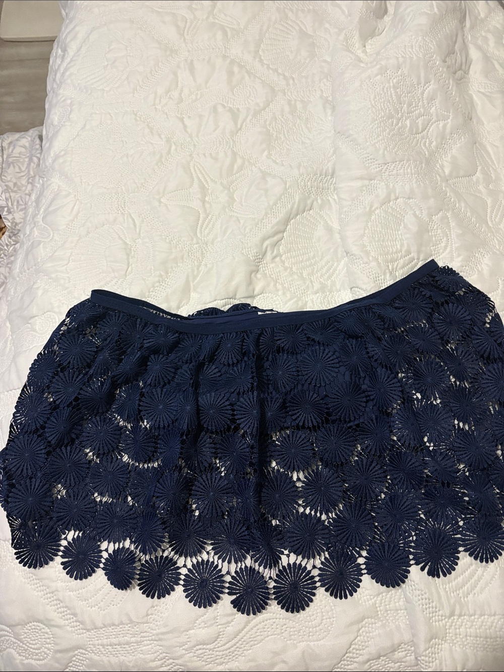 Trina Turk Women’s Navy Blue Lace Crochet top